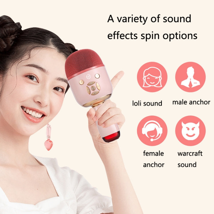 K58 Home Bluetooth Wireless Microphone With Lamp Mobile Phone K Song Children Microphone Audio(pink)