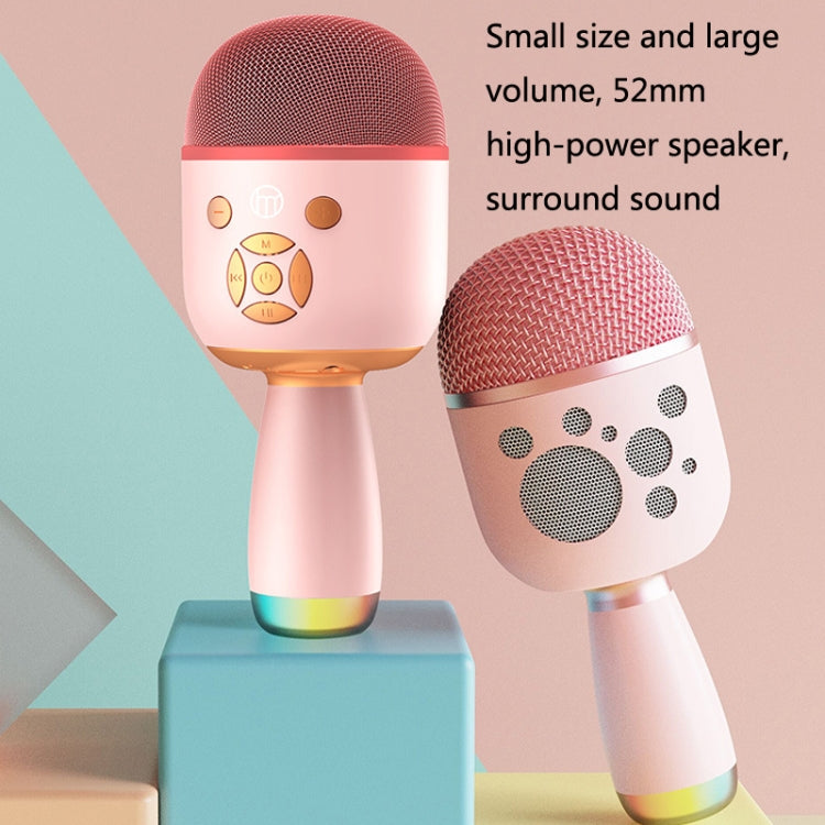 K58 Home Bluetooth Wireless Microphone With Lamp Mobile Phone K Song Children Microphone Audio(White)