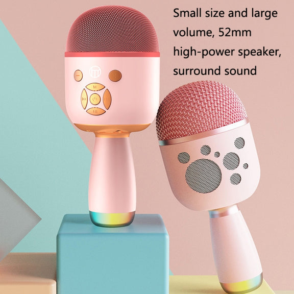 K58 Home Bluetooth Wireless Microphone With Lamp Mobile Phone K Song Children Microphone Audio(White)