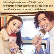 K58 Home Bluetooth Wireless Microphone With Lamp Mobile Phone K Song Children Microphone Audio(pink)