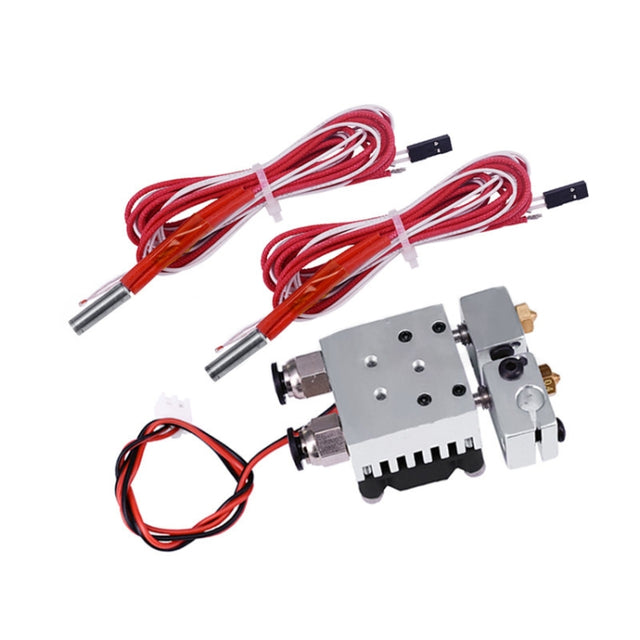 3D Printer Parts E3D V6 Back Screw With Cooling Fan Double-Head Mixed Color Extruded Aluminum Block Kit