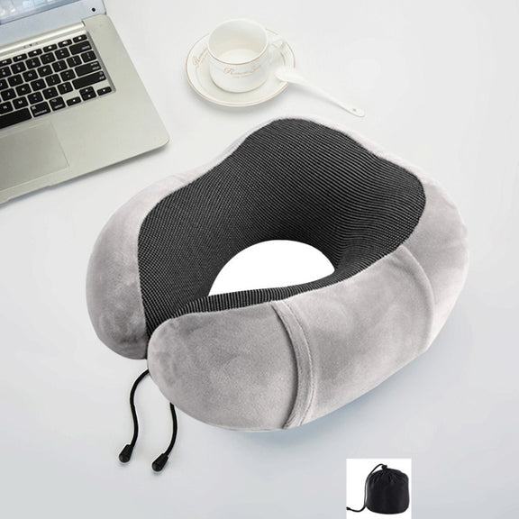 Magnetic Memory Foam U-shaped Pillow Suitable for Travel Solid Pillows(Gray)