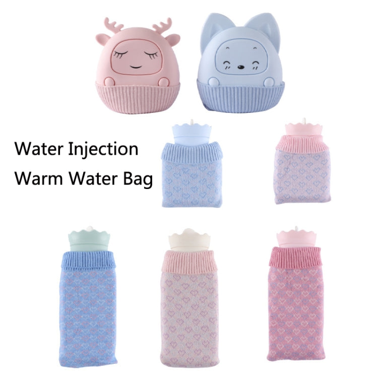 Winter Silicone Hand Warmer Cartoon Cute Water Injection Warm Water Bag, Colour: Light Blue Square