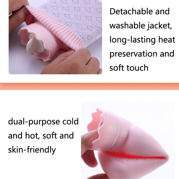 Winter Silicone Hand Warmer Cartoon Cute Water Injection Warm Water Bag, Colour: Light Blue Square