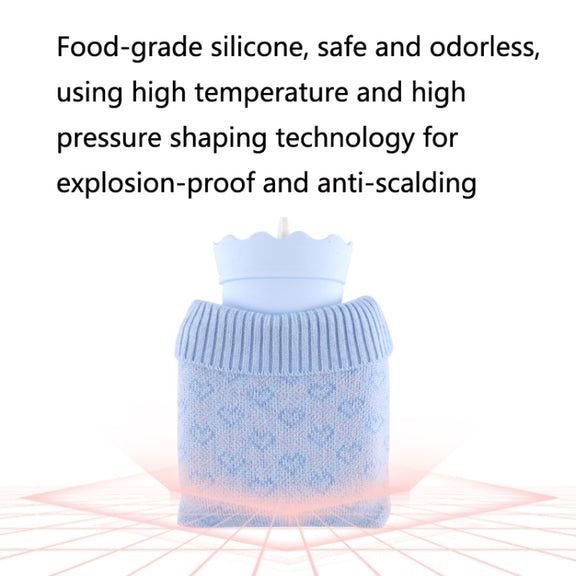 Winter Silicone Hand Warmer Cartoon Cute Water Injection Warm Water Bag, Colour: Light Blue Square