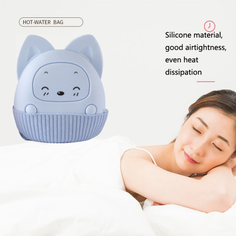 Winter Silicone Hand Warmer Cartoon Cute Water Injection Warm Water Bag, Colour: Light Blue Square