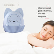 Winter Silicone Hand Warmer Cartoon Cute Water Injection Warm Water Bag, Colour: Light Blue Square