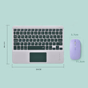 871 9.7 Inch Portable Tablet Bluetooth Keyboard With Touchpad + Mouse Set for iPad(Mint Green + Mouse)