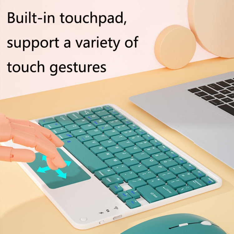 871 9.7 Inch Portable Tablet Bluetooth Keyboard With Touchpad + Mouse Set for iPad(Black + Mouse)