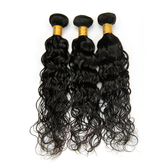 Ladies Water Wave Synthetic Fiber Hair Bun Wig(20 Inch)