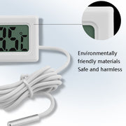 Fish Tank Digital Thermometer Water-resistant Probe Electronic Measuring Thermometer, Line Length: 1m (Black)