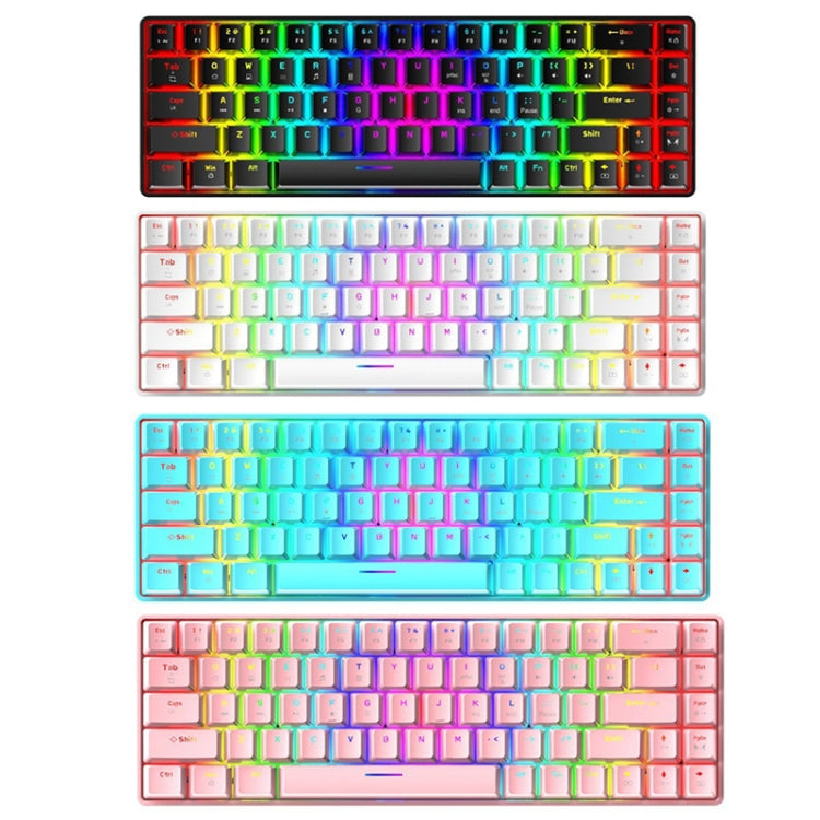 T8 68 Keys Mechanical Gaming Keyboard RGB Backlit Wired Keyboard, Cable Length:1.6m(Black Tea Shaft)