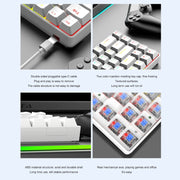 T8 68 Keys Mechanical Gaming Keyboard RGB Backlit Wired Keyboard, Cable Length:1.6m(Black Tea Shaft)