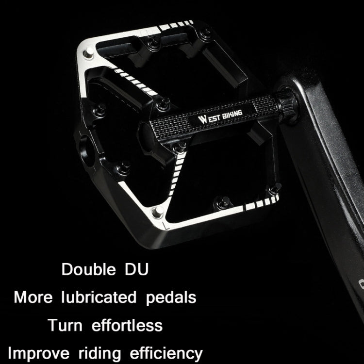 WEST BIKING Bicycle Aluminum Alloy Chromium Molybdenum Steel Axle Pedal(Black)