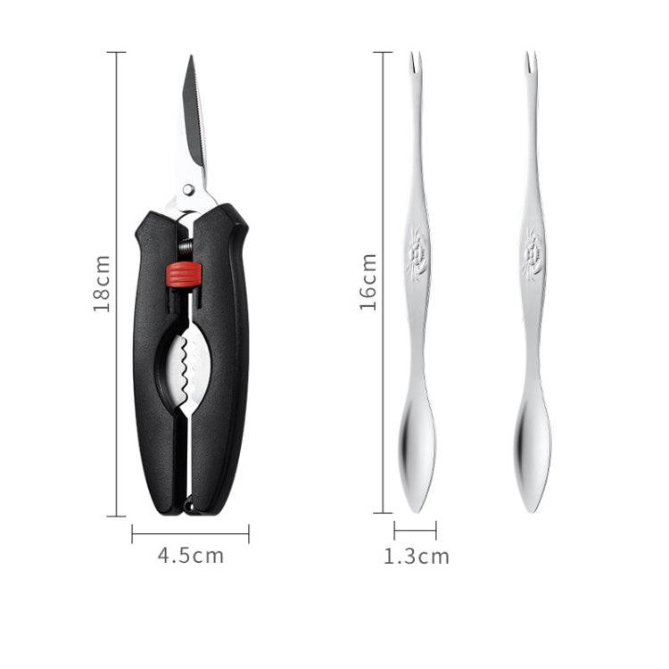 Crab Tool 304 Stainless Steel Crab Fork Crab Scissors Crab Needle,Style: 2 Fork 1 Knife
