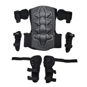 GHOST RACING Motorcycle Protective Gear Children Safety Riding Sport Vest + Knee Pads + Elbow Pads Protective Suit(Blue)