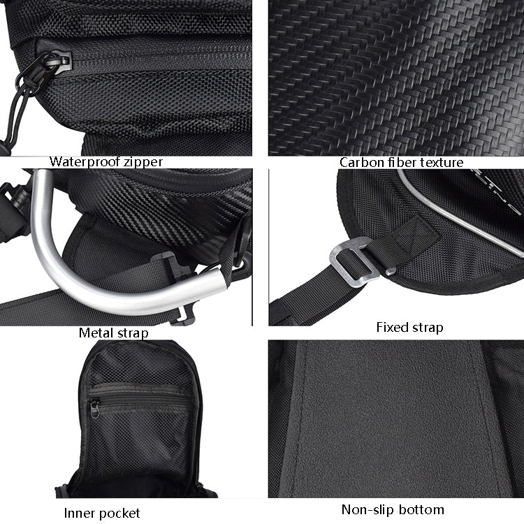 GHOST RACING GR-YXB08 Motorcycle Bag Touch Navigation Fuel Tank Package Dust Waist Bag(Without Magnet (Black))