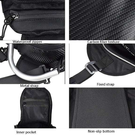 GHOST RACING GR-YXB08 Motorcycle Bag Touch Navigation Fuel Tank Package Dust Waist Bag(With Magnet (Black))