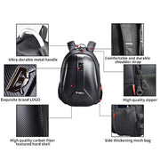 GHOST RACING GR-BB02 Men Motorcycle Riding Backpack Helmet Hard Shell Backpack Locomotive Travel Computer Bag(Black)