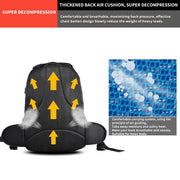 GHOST RACING GR-BB02 Men Motorcycle Riding Backpack Helmet Hard Shell Backpack Locomotive Travel Computer Bag(Black)