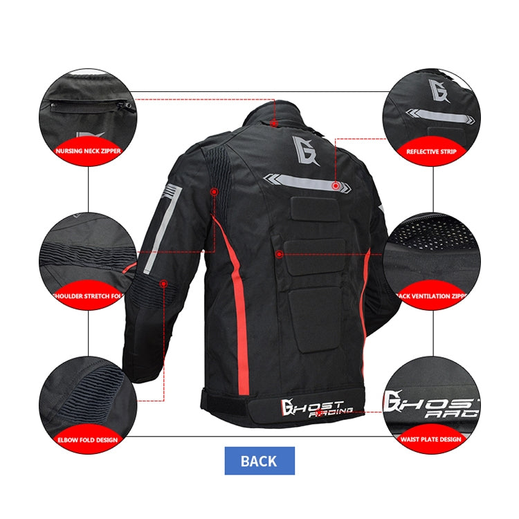 GHOST RACING GR-Y07 Motorcycle Cycling Jacket Four Seasons Locomotive Racing Anti-Fall Cloth, Size: XL(Light Grey)