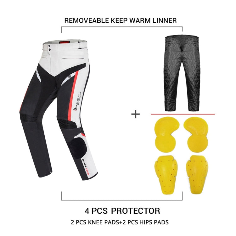 GHOST RACING GR-K06 Motorcycle Riding Trousers Racing Motorcycle Anti-Fall Windproof Keep Warm Pants, Size: XXL(Grey)