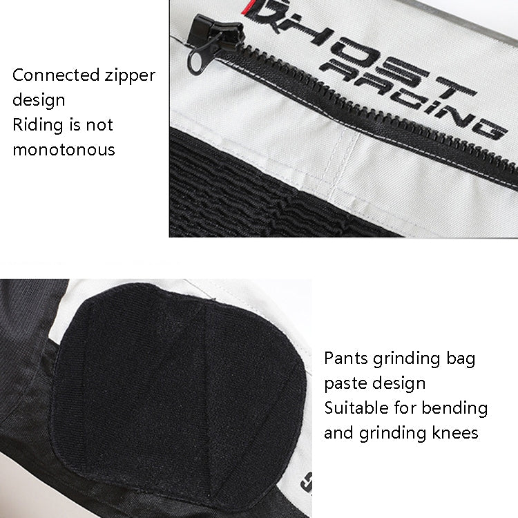 GHOST RACING GR-K06 Motorcycle Riding Trousers Racing Motorcycle Anti-Fall Windproof Keep Warm Pants, Size: XXL(Grey)