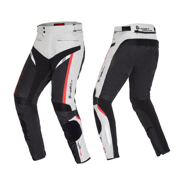 GHOST RACING GR-K06 Motorcycle Riding Trousers Racing Motorcycle Anti-Fall Windproof Keep Warm Pants, Size: L(Grey)