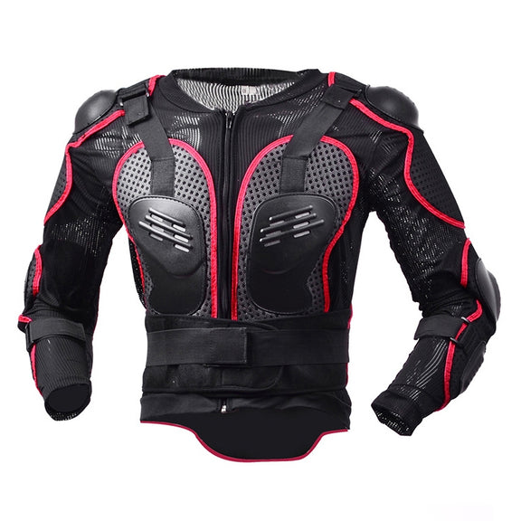 GHOST RACING F060 Motorcycle Armor Suit Riding Protective Gear Chest Protector Elbow Pad Fall Protection Suit, Size: M(Red)