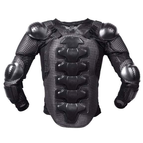 GHOST RACING F060 Motorcycle Armor Suit Riding Protective Gear Chest Protector Elbow Pad Fall Protection Suit, Size: M(Black)
