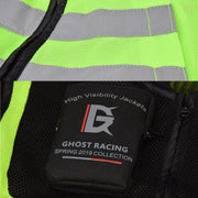 GHOST RACING GR-Y06 Motorcycle Riding Vest Safety Reflective Vest, Size: L(Black)