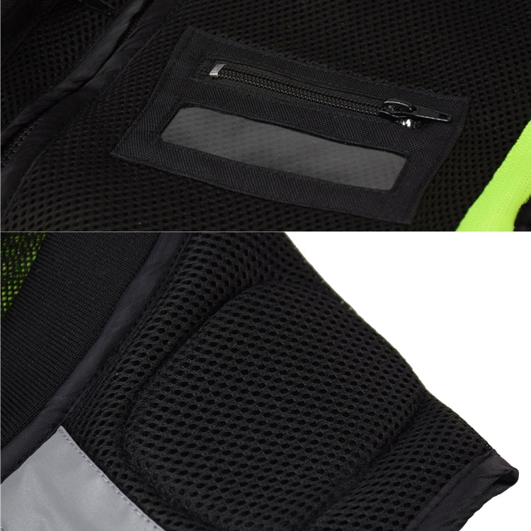 GHOST RACING GR-Y06 Motorcycle Riding Vest Safety Reflective Vest, Size: L(Black)