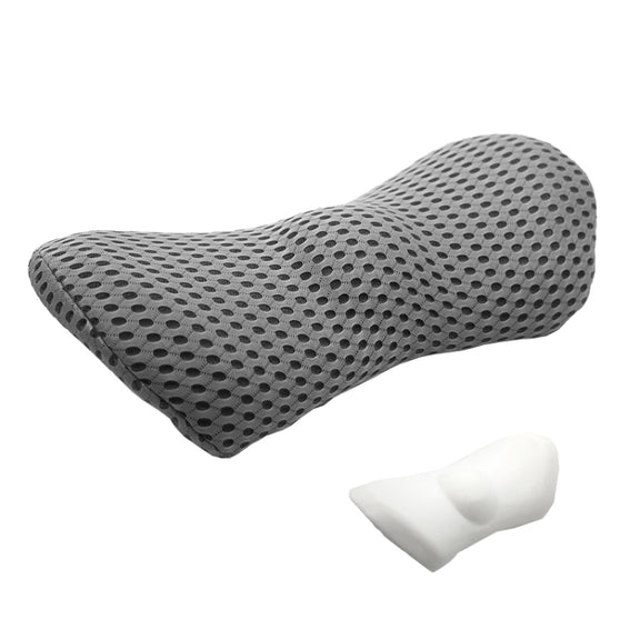 Car Supplies Lumbar Support Memory Foam Car Backrest Lumbar Cushion Seat Cushion Lumbar Pillow, Colour: 4D Grid Dark Gray