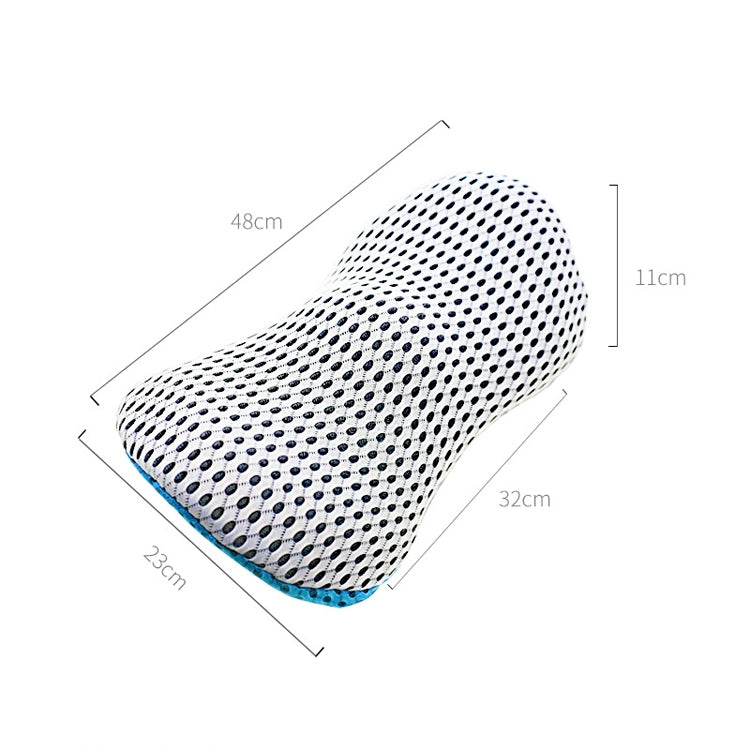 Car Supplies Lumbar Support Memory Foam Car Backrest Lumbar Cushion Seat Cushion Lumbar Pillow, Colour: Blue+Light Gray