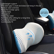 Car Supplies Lumbar Support Memory Foam Car Backrest Lumbar Cushion Seat Cushion Lumbar Pillow, Colour: Blue+Light Gray