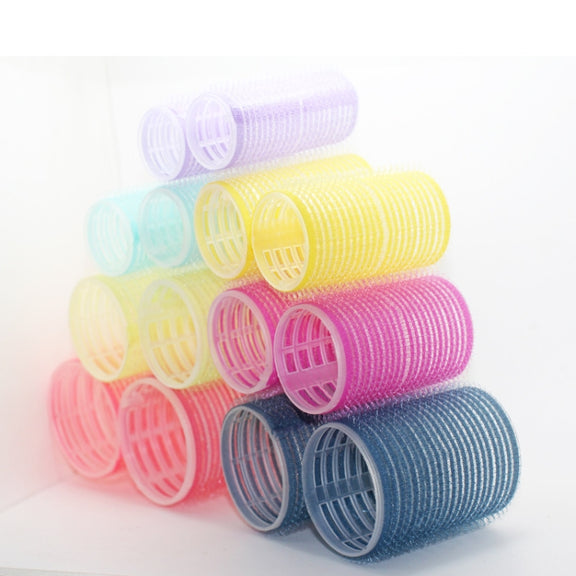 12 PCS/Set Self-Adhesive Curling Iron Hair Core Fluffy Hairdressing Tool���Random Colour Delivery, Specification: 63x48mm
