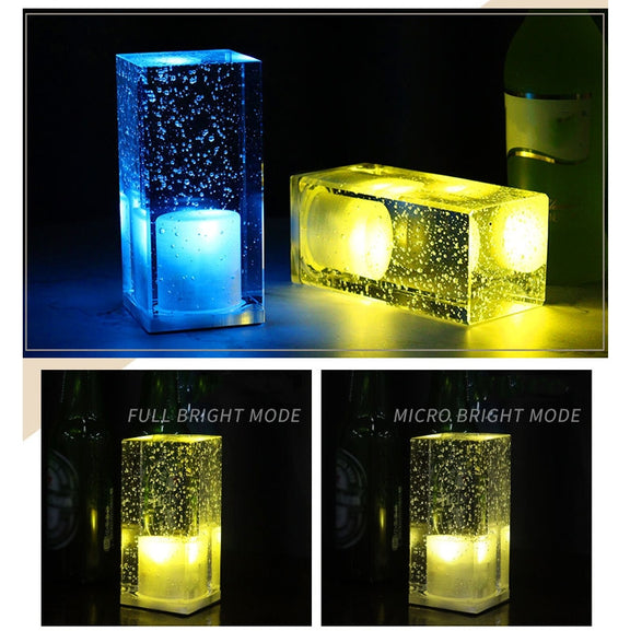 Square Colorful LED Crystal Lamp Bar Atmosphere Decorative Light (Purple Light)
