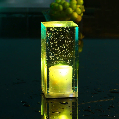 Square Colorful LED Crystal Lamp Bar Atmosphere Decorative Light (Lemon Yellow Light)