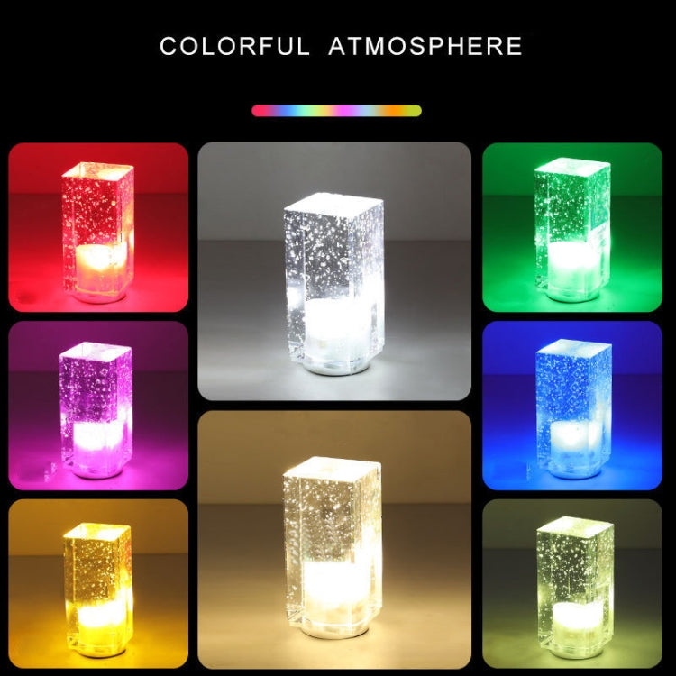 Square Colorful LED Crystal Lamp Bar Atmosphere Decorative Light (Lemon Yellow Light)