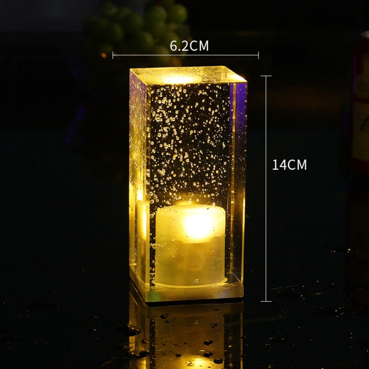 Square Colorful LED Crystal Lamp Bar Atmosphere Decorative Light (Lemon Yellow Light)