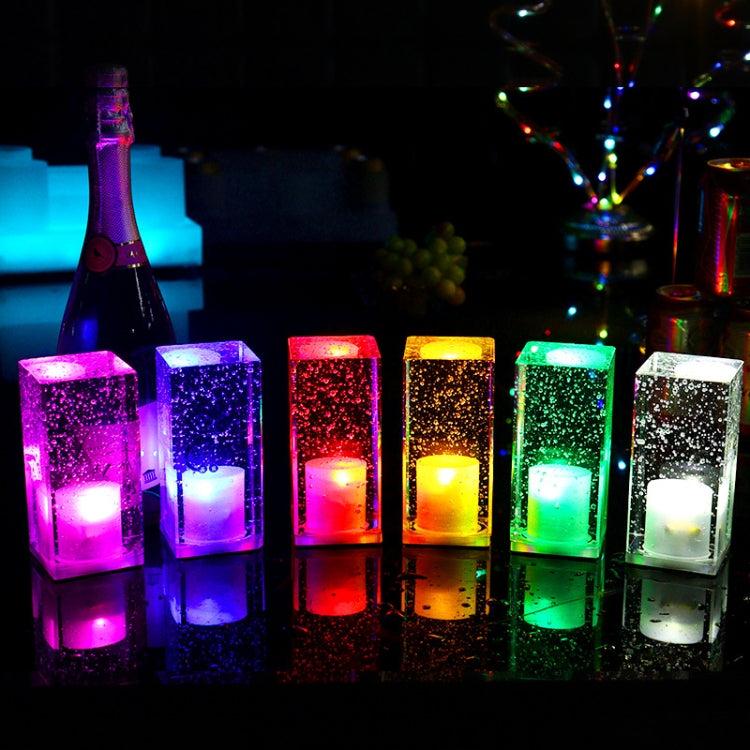 Square Colorful LED Crystal Lamp Bar Atmosphere Decorative Light (Lemon Yellow Light)