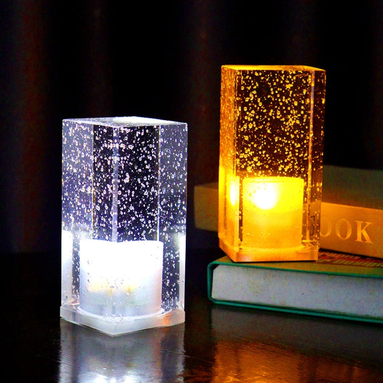 Square Colorful LED Crystal Lamp Bar Atmosphere Decorative Light (Lemon Yellow Light)