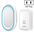 CACAZI A80 1 For 1 Wireless Music Doorbell without Battery, Plug:US Plug(White) - Wireless Doorbell by CACAZI | Online Shopping South Africa | PMC TechLife | Buy Now Pay Later Mobicred