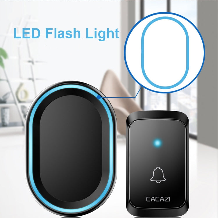 CACAZI A80 1 For 1 Wireless Music Doorbell without Battery, Plug:US Plug(White)