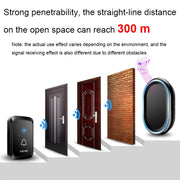 CACAZI A80 1 For 1 Wireless Music Doorbell without Battery, Plug:US Plug(Black)