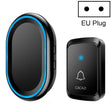 CACAZI A80 1 For 1 Wireless Music Doorbell without Battery, Plug:EU Plug(Black) - Wireless Doorbell by CACAZI | Online Shopping South Africa | PMC TechLife | Buy Now Pay Later Mobicred