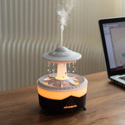 UFO Water Drop Aromatherapy Humidifier Desktop Remote Control Diffuser, Plug: AU Plug(Black)