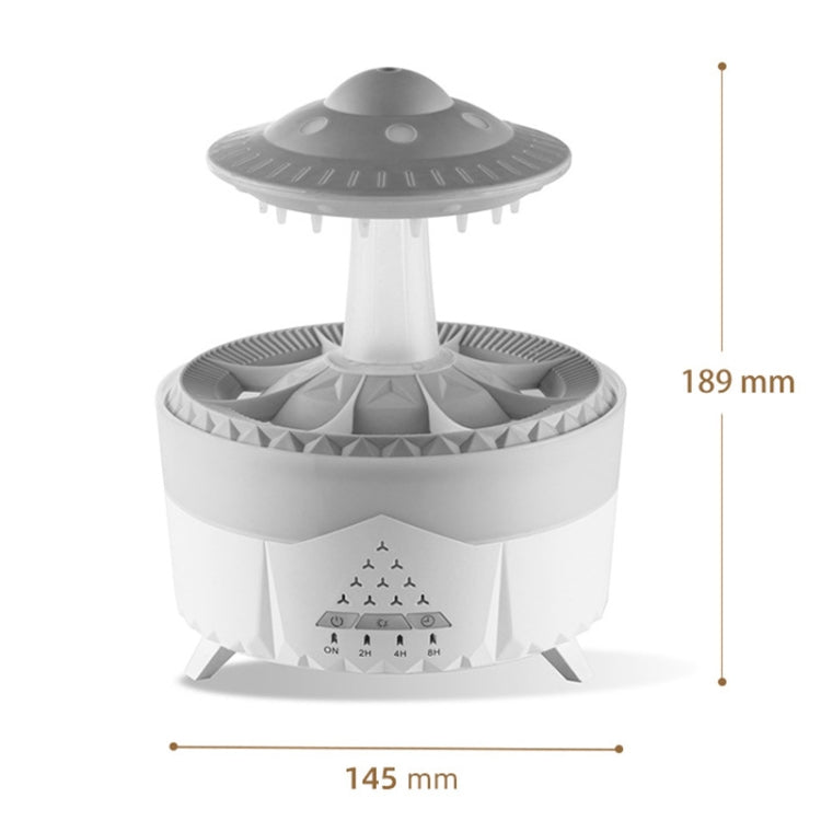UFO Water Drop Aromatherapy Humidifier Desktop Remote Control Diffuser, Plug: UK Plug(Wood Grain)