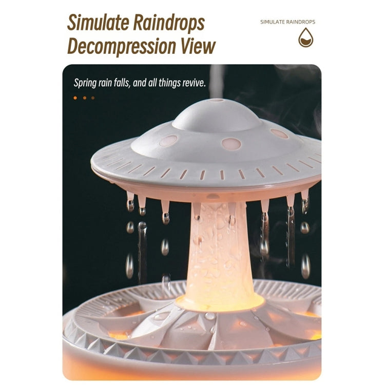 UFO Water Drop Aromatherapy Humidifier Desktop Remote Control Diffuser, Plug: US Plug(Wood Grain)