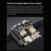 Waveshare WAVE ROVER Flexible Expandable 4WD Mobile Robot Chassis, Onboard ESP32 Module(UK Plug)